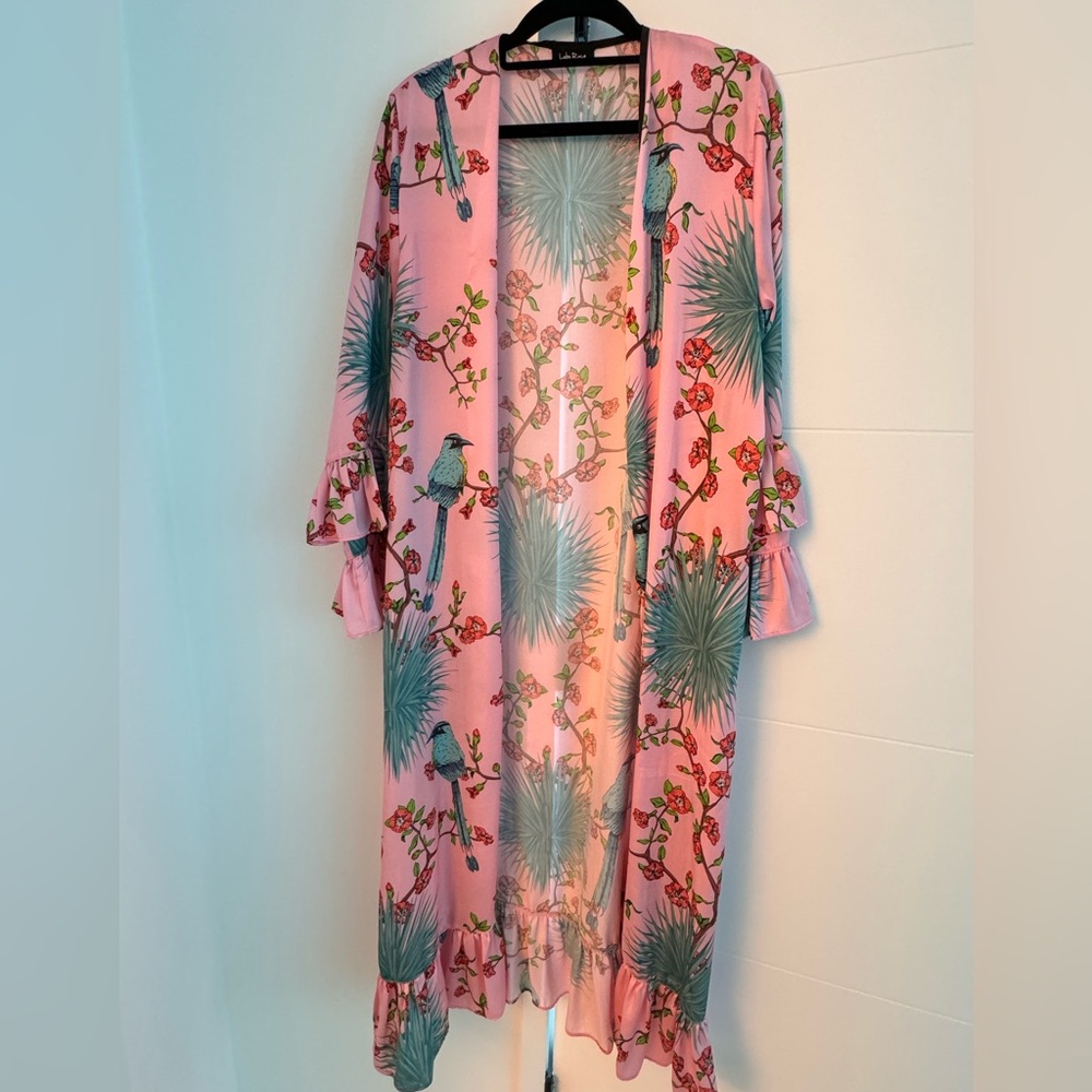 LoboRosa simple bolero kimono with pockets and ruffles sleeves retails $230